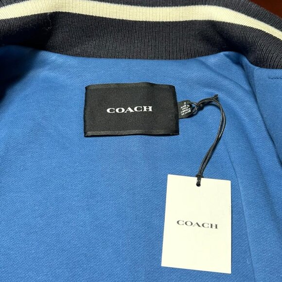 COACH Leather/Cotton Logo Patch Varsity Jacket - Picture 12 of 14